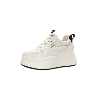 松糕小白鞋女2026春季新款低帮内增高小个子网面厚底显瘦板鞋女鞋