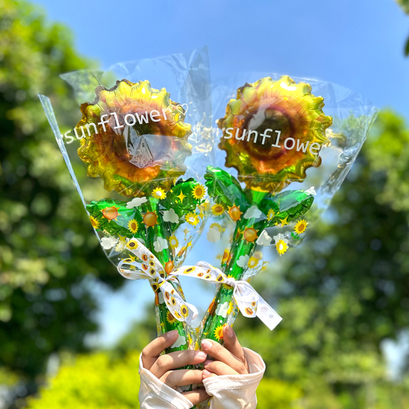 网红向日葵手持气球花束材料庆典学校幼儿园活动装饰儿童礼物礼品