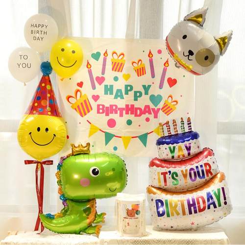 ins小红书儿童生日气球布置