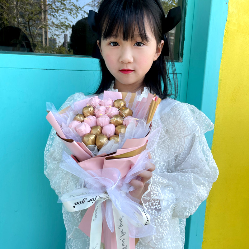 六一儿童节手工自制diy零食棒棒糖花束包装纸材料生日幼儿园礼物