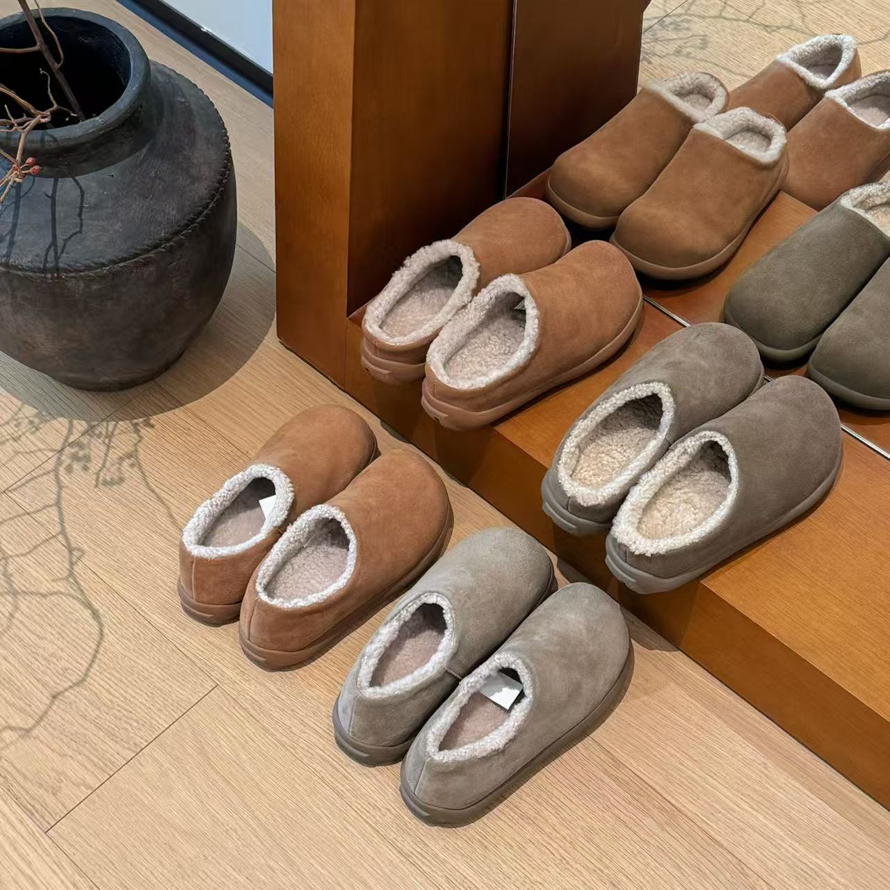 大叮小铺/加绒版来啦~row风勃肯鞋小土豆~一脚蹬拖鞋厚底半拖女