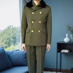 原装女士马裤呢套装双排扣西装英姿飒爽毛涤马裤呢女装秋冬款