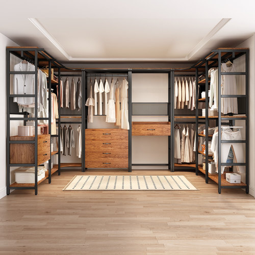 开放式金属衣柜落地衣架开放式