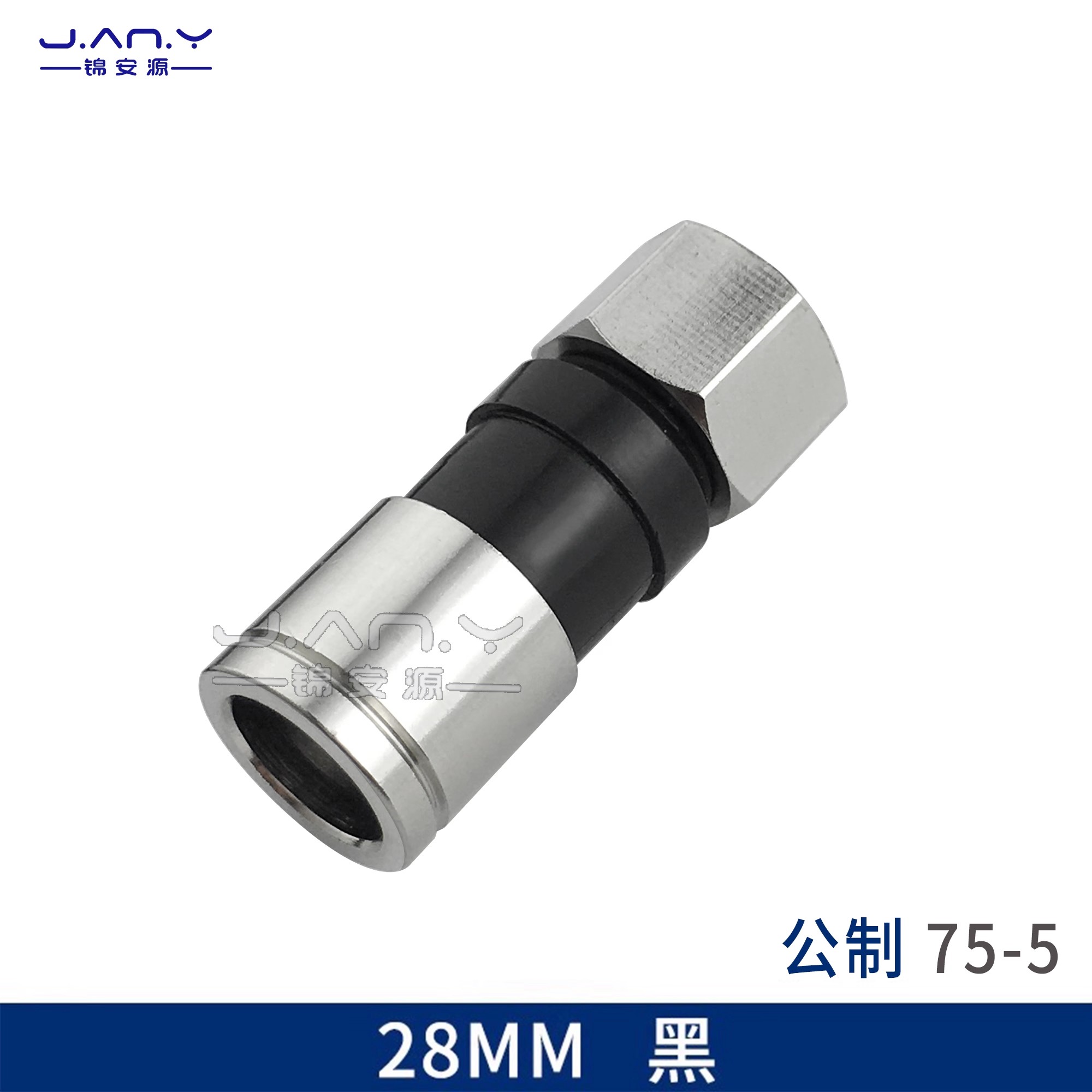 公制/英制防水挤压式F头 75-5螺旋自紧分配器RG6免焊接TV公接头