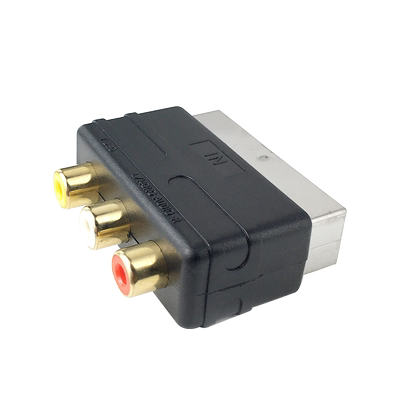 欧规scart转3RCA转换头21pin转AV