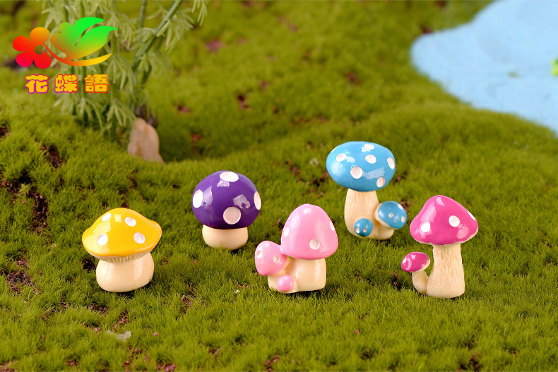 仿真微景观卡通风蘑菇礼品摆件