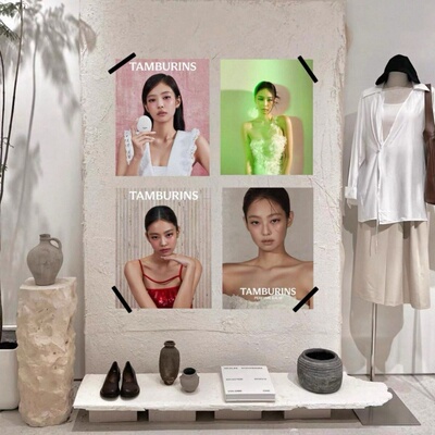Jennie时尚海报blackpink墙贴金珍妮服装店壁画自粘背不干胶贴纸