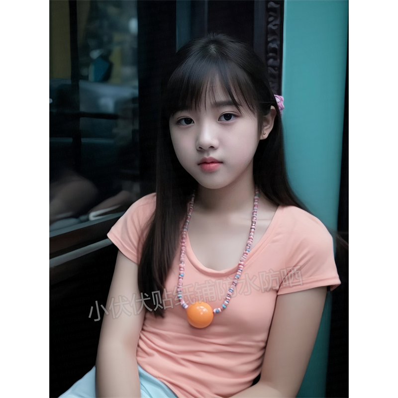 高清少女图案房间卧室墙粉色可爱软妹网红主播装饰自粘不干胶贴纸