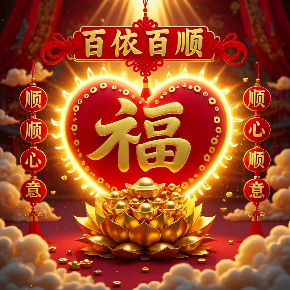 幸福美满蒸蒸日上顺心顺意寓意好贴画大福字特大号新年不干胶贴纸