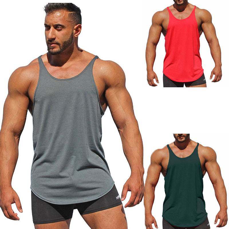 Men Training Vest Gym Athletic Sport Tight Tank Top T-shirt