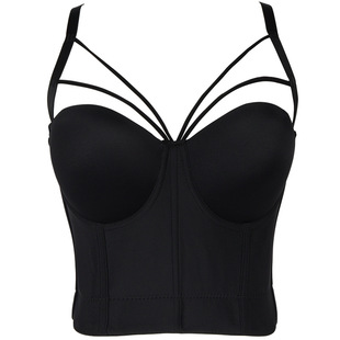 Bodice Summer Top Sleeveless Short Sexy Female Push Up Crop