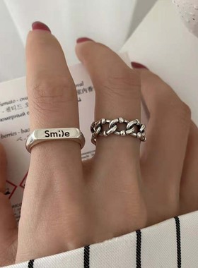 跨境欧美微笑关节戒指女 joint Ring set retro smile open rings