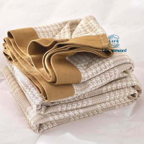 Summer Bamboo Cotton Blanket 200x230cm Soft Houndstooth Desi