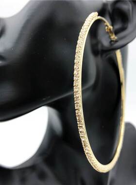 big set auger earrings ring women 欧美夸张大圈镶钻耳环