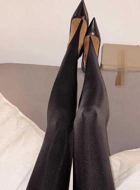 Women tight pants 高腰黑色紧身踩脚打底裤女显瘦弹力裤