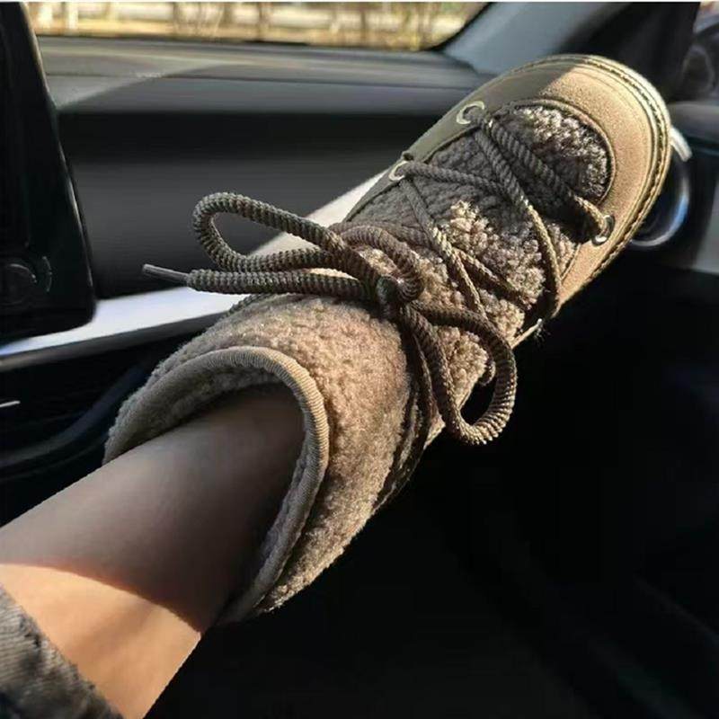 外贸大码厚底保暖短筒雪地靴女靴子 Warm Ankle Snow Boots Women
