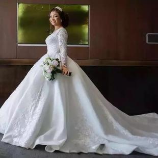 Bridal Bll Dress Wedding 非洲新娘拖尾婚纱定制 Gown