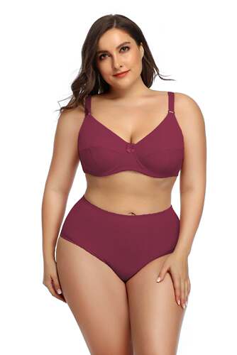 Ultra-thin bra suits Fat lady big Size briefs set D E F cup