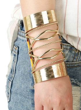 women star bracelet jewelry 金属开口女手镯欧美外贸镂空手饰