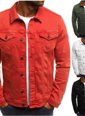 2024欧美新款外套修身多口袋纽扣工装男士大码夹克潮Men's ja