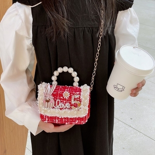 热卖 洋派可爱女童包小女孩迷你零钱包珍珠潮包 款 儿童包包斜挎时尚