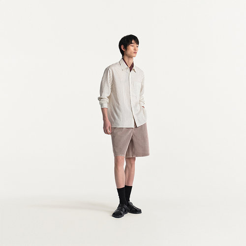 MODE COMMUTER| MC竖条纹混纺吸湿透气耐磨易打理翻领长袖衬衫