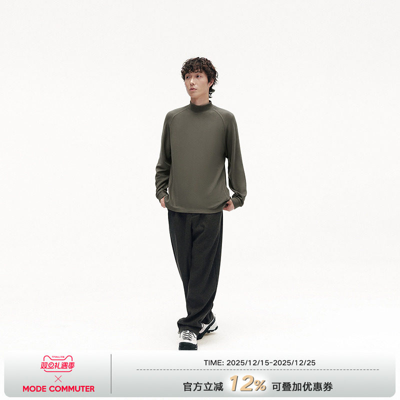 MODE COMMUTER | MC平纹混纺针织柔软保暖亲肤半高领长袖T恤