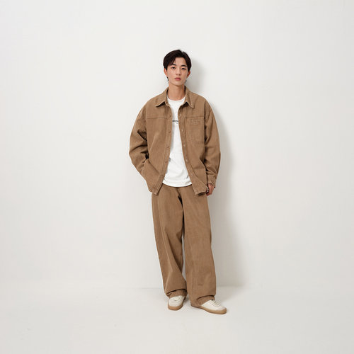 MODE COMMUTER| MC微弹休闲水洗简约阔腿牛仔长裤