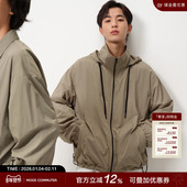 MC40D尼龙亚光微皱亚光微皱开襟连帽梭织风衣套装 MODE COMMUTER