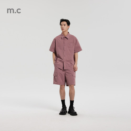 MODE COMMUTER| MC不潮品春季条感纹理梭织轻工装梭织短裤
