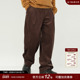 MC100%棉坑条灯芯绒半橡筋腰直插袋阔腿梭织长裤 MODE COMMUTER