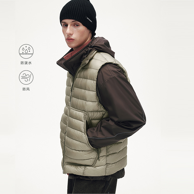 MODE COMMUTER | MC复合梭织防泼水防风透气透湿立领排骨羽绒马甲