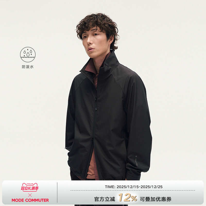 MODE COMMUTER| MC防泼水格纹肌理复合梭织立领夹克