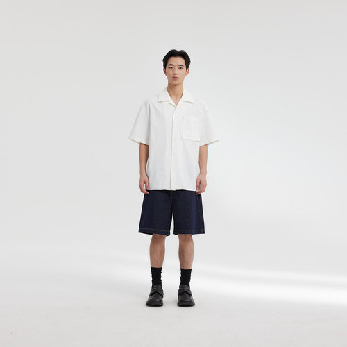 MODE COMMUTER| MC不潮品春季混纺防泼水古巴领短袖衬衫