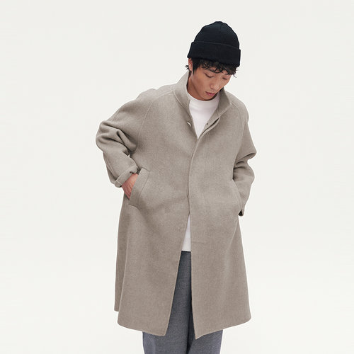 MODE COMMUTER | MC双面呢混纺厚实保暖抗皱骆驼绒立领长款大衣