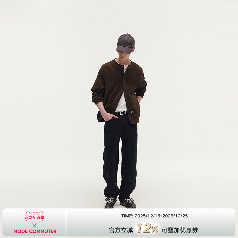 MODE COMMUTER | MC细密柔软保暖针织圆领开襟卫衣