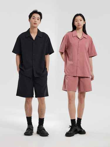 MODE COMMUTER| MC休闲通勤古巴领翻领衬衫套装