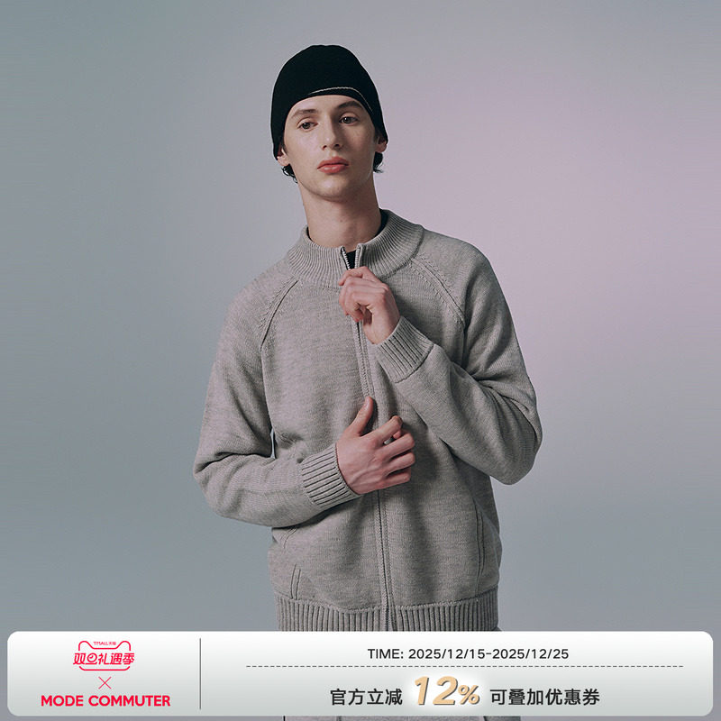 MODE COMMUTER | MC羊毛混纺保暖抗皱抗起球立领开襟长袖线衫