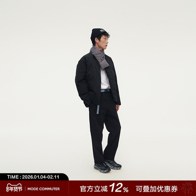 MODE COMMUTER | MC肌理感四面弹梭织布面抗皱保暖无领短款羽绒服