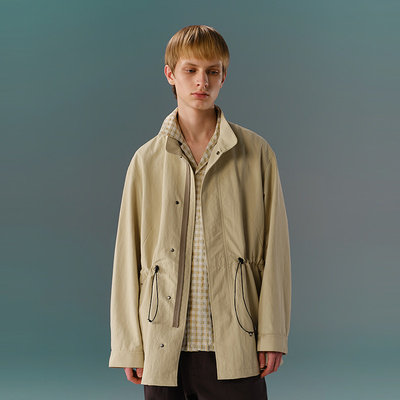 MODE COMMUTER| MC防泼水平纹梭织冷感防晒立领短款风衣