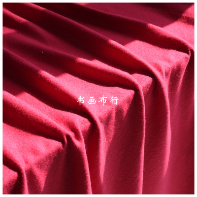 暗红色针织羊毛面料diy大衣外套羊毛衫设计师面料