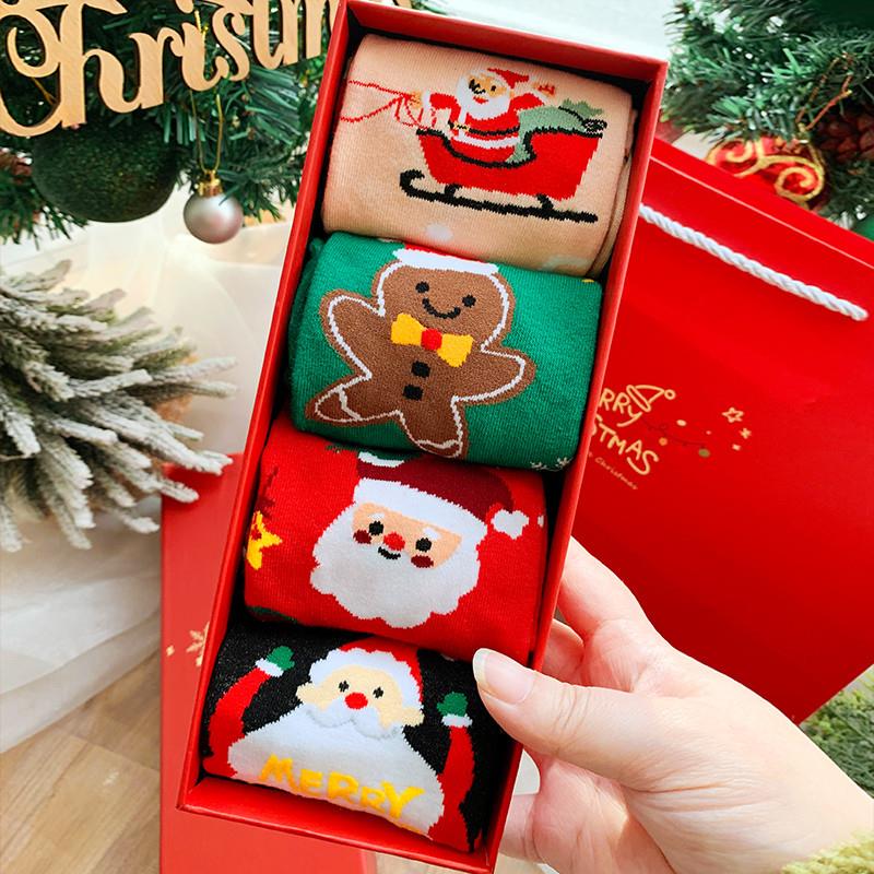 圣诞袜子女礼盒套装冬季居家毛绒加厚睡眠袜实用保温杯礼物送闺蜜