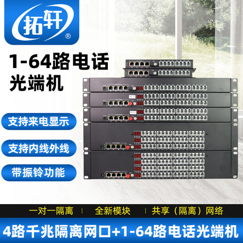拓轩电话光端机1路2路物理隔离