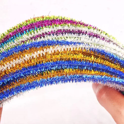 diy金葱玩具创新扭扭棒毛根闪光毛条手工儿童金葱