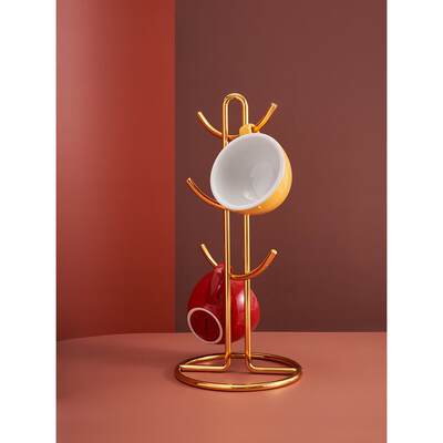 不锈钢杯子挂架高颜值杯架马克杯收纳架不生锈桌面多功能置物挂钩