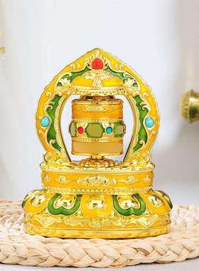 车载摆件德田太阳能转轮电动转筒太阳能摆件转轮汽车摆件桌面摆件