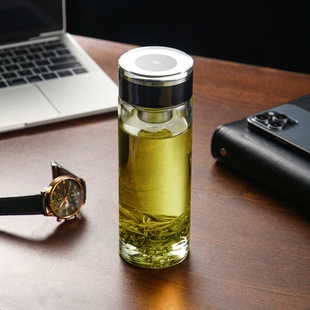 卧龙单层大容量玻璃杯700ML加厚车载家用办公室带滤网泡茶水杯子