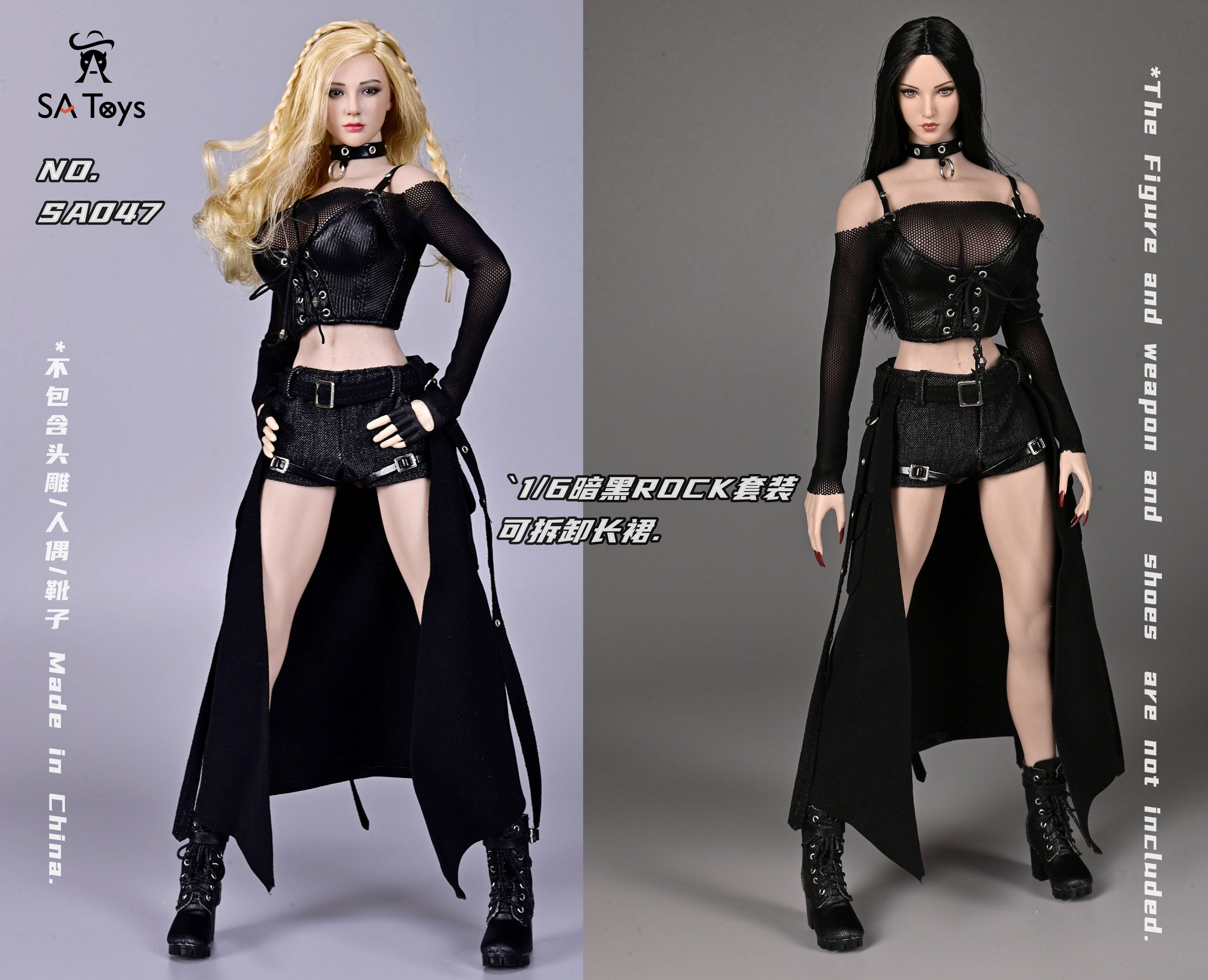 现货SA Toys SA047 1/6暗黑ROCK套装 可拆卸长裙 不含头靴子人偶