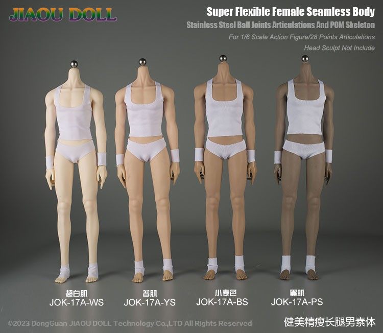 jiaoudoll岚1/6可拆脚健美精瘦长腿男素体jok-17a 绘画人体包胶