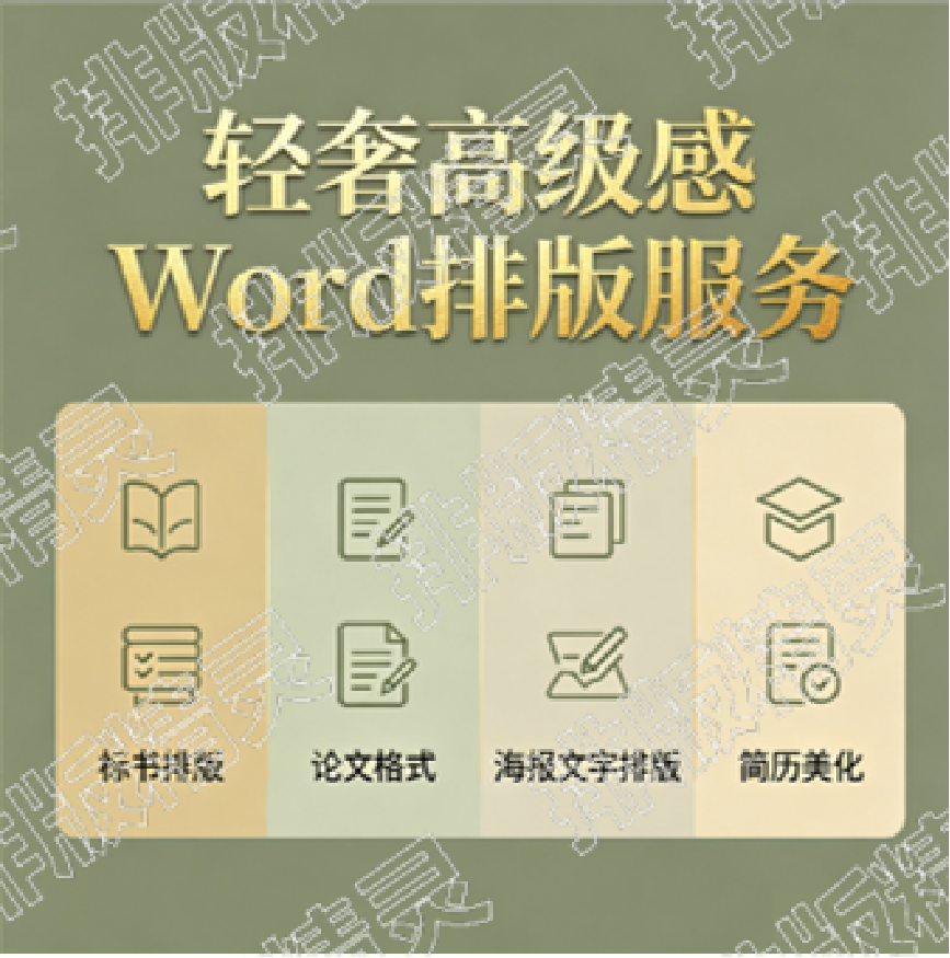 轻奢高级感Word排版服务论文格式标书排版商务简约设计素材